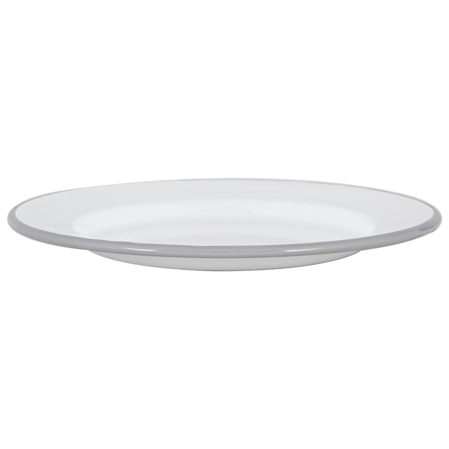 25.5cm White Enamel Dinner Plates - Pack of Six
