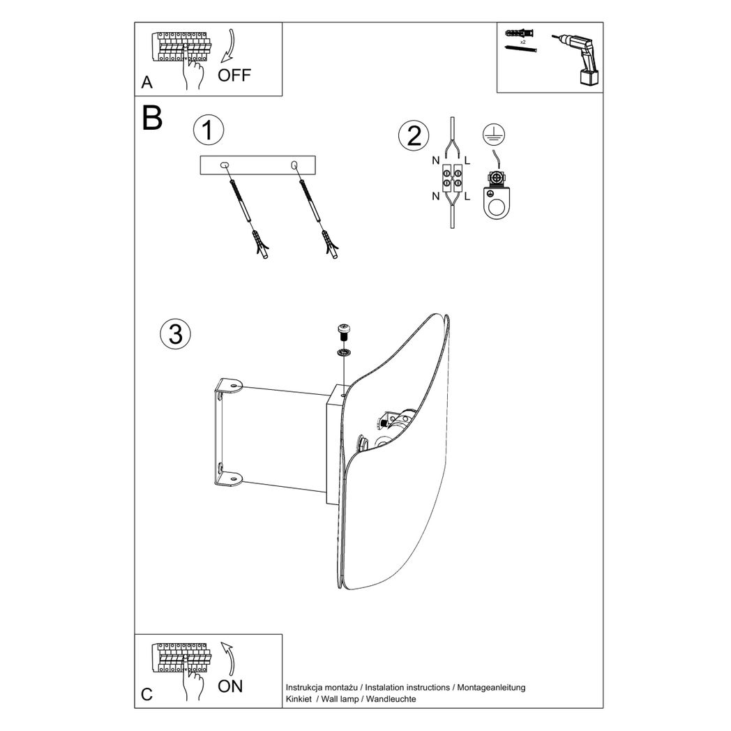 Wall lamp steel Tila modern Design G9