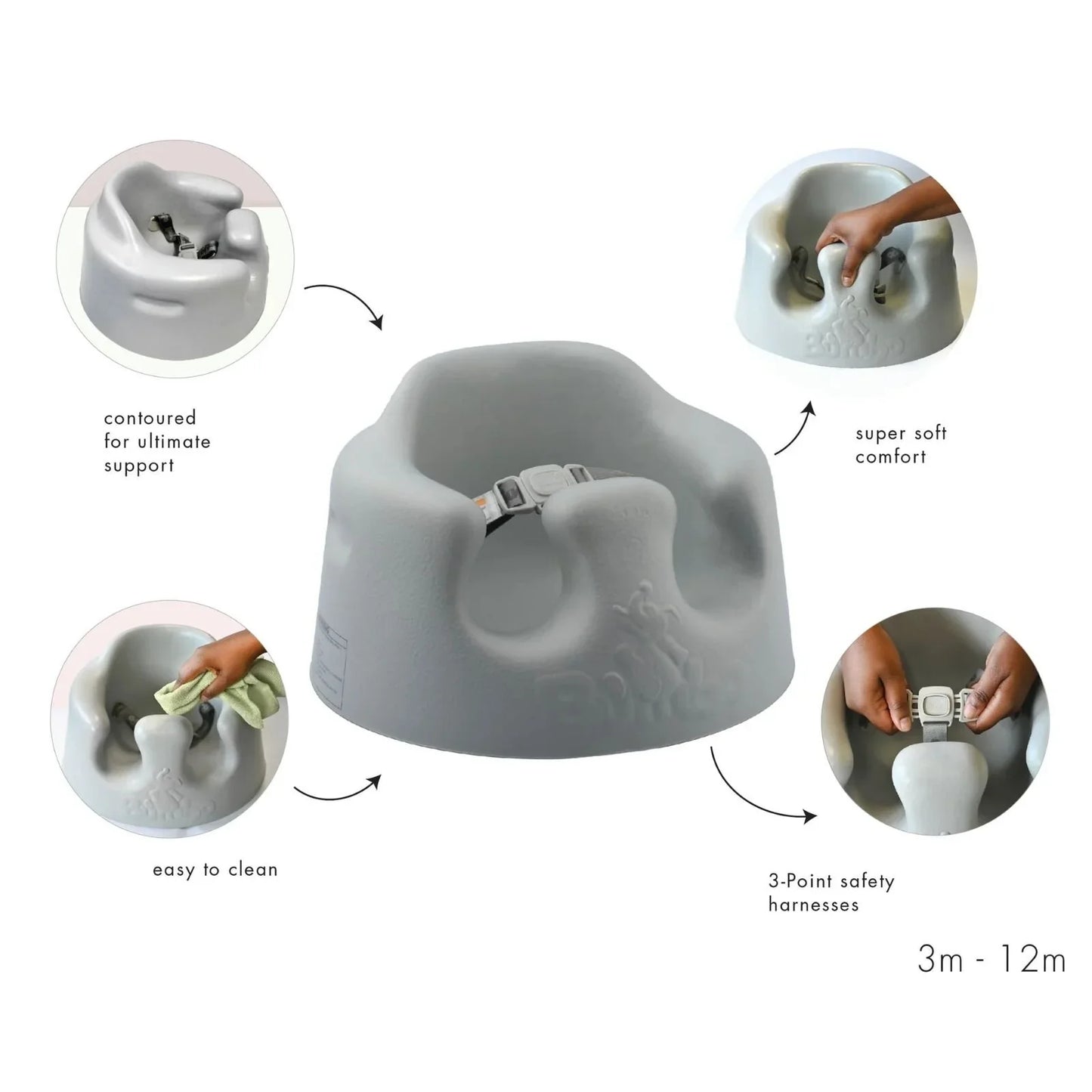 Bumbo Floor Seat 3-12 months - Cool Grey