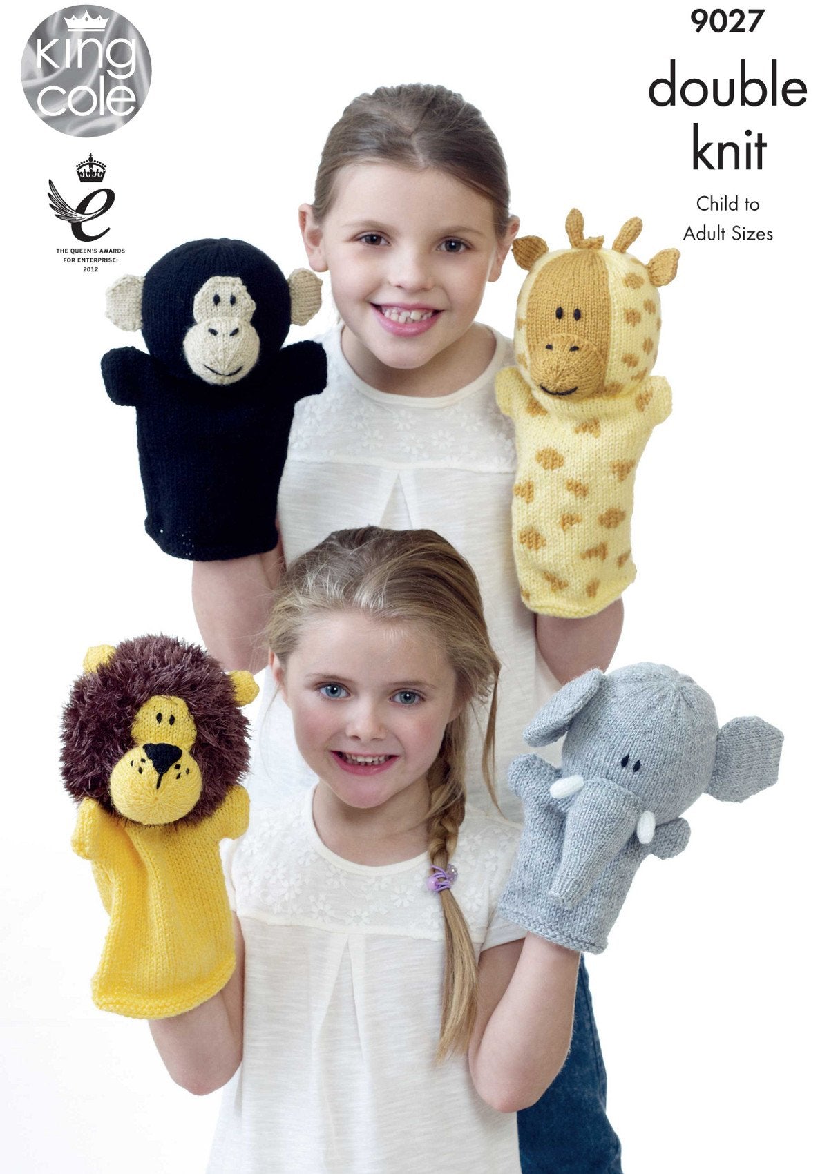 King Cole 9027 Knitting Pattern Leaflet Animal Hand Puppets to knit in Pricewise and Moments DK