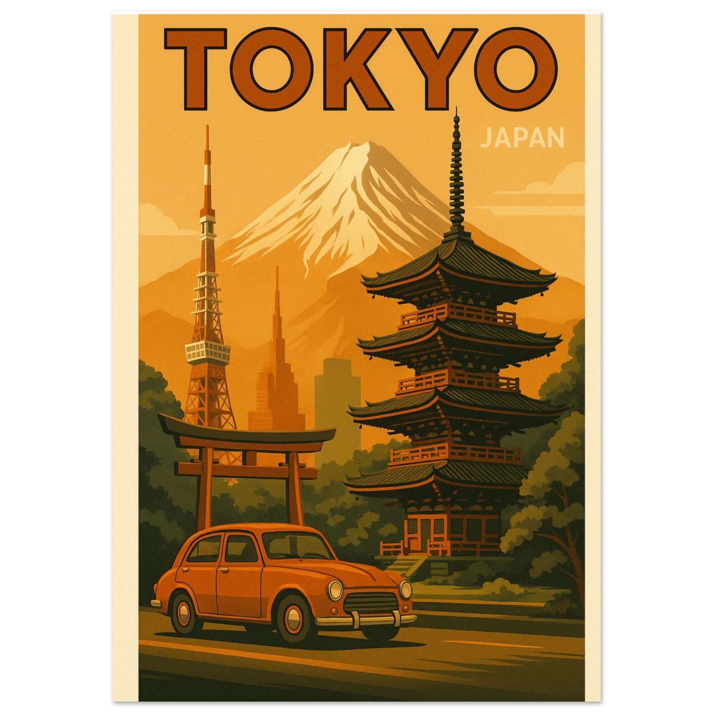 Vintage Tokyo Travel Poster