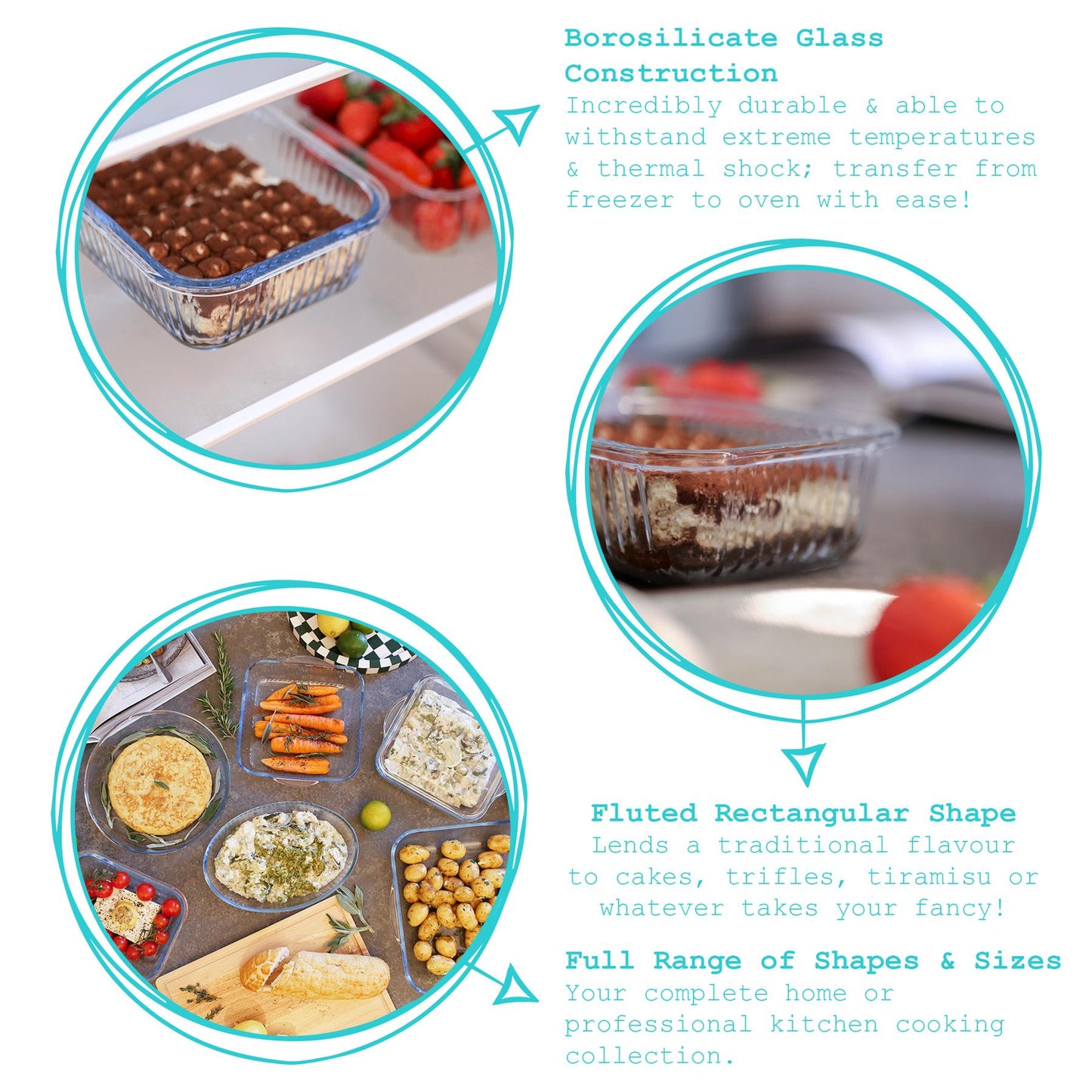 Optical Rectangular Glass Cake Dish - 17cm x 12.5cm