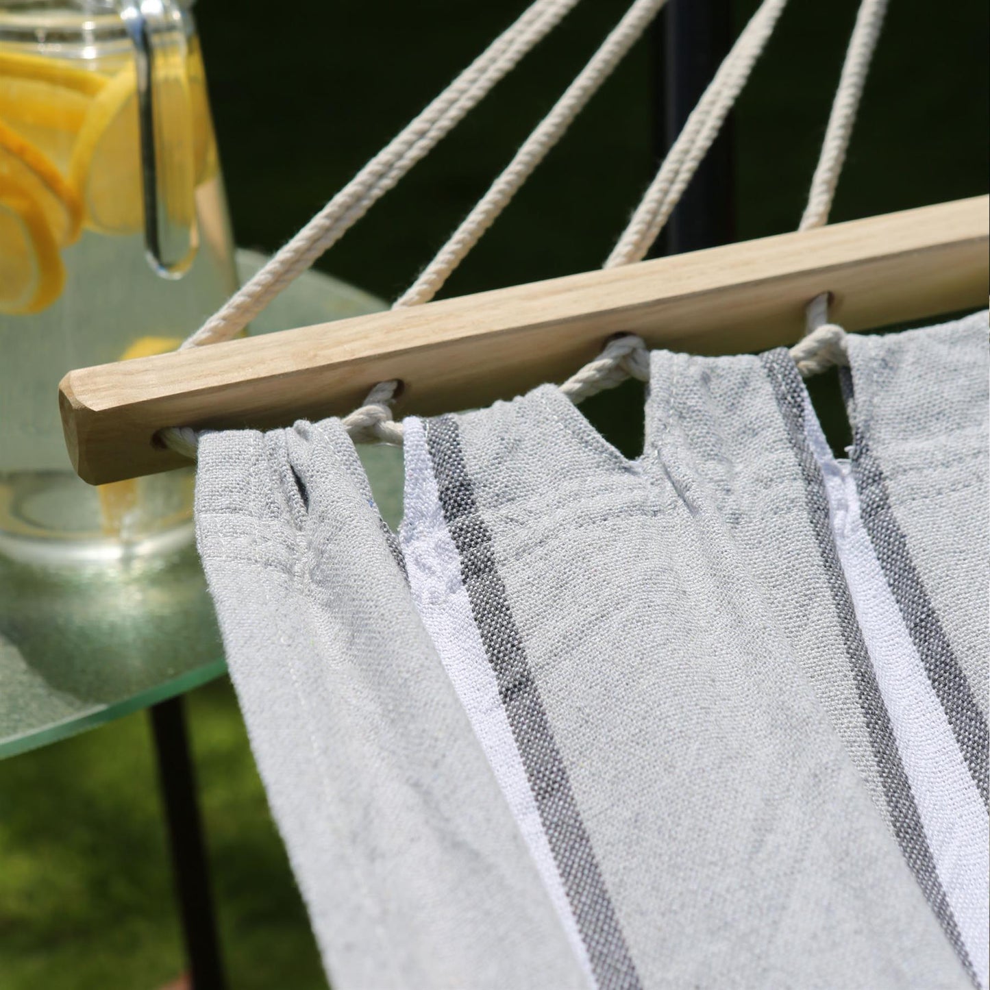 Deluxe Cotton Garden Hammock with Metal Stand