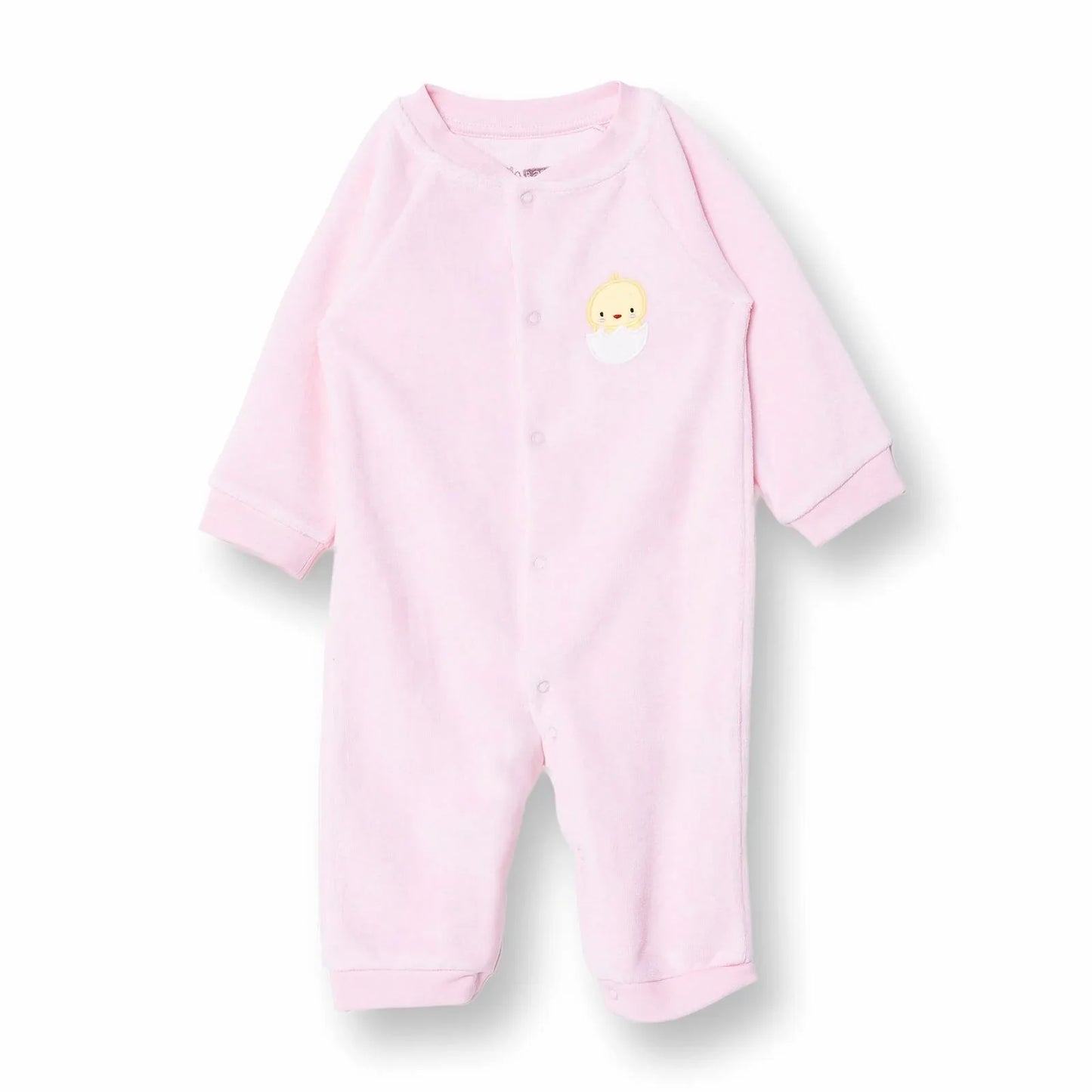 HelloBaby Newborn Velvet Footlesss Jumpsuit - Light Pink