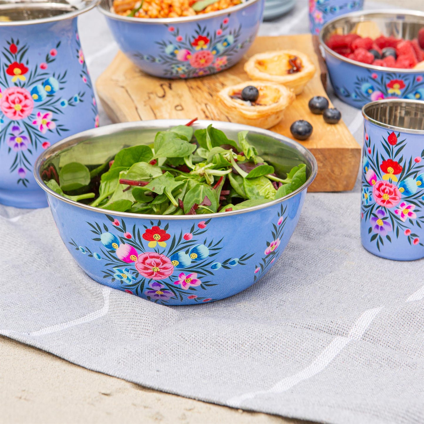 Pansy 21.5cm Stainless Steel Picnic Bowl