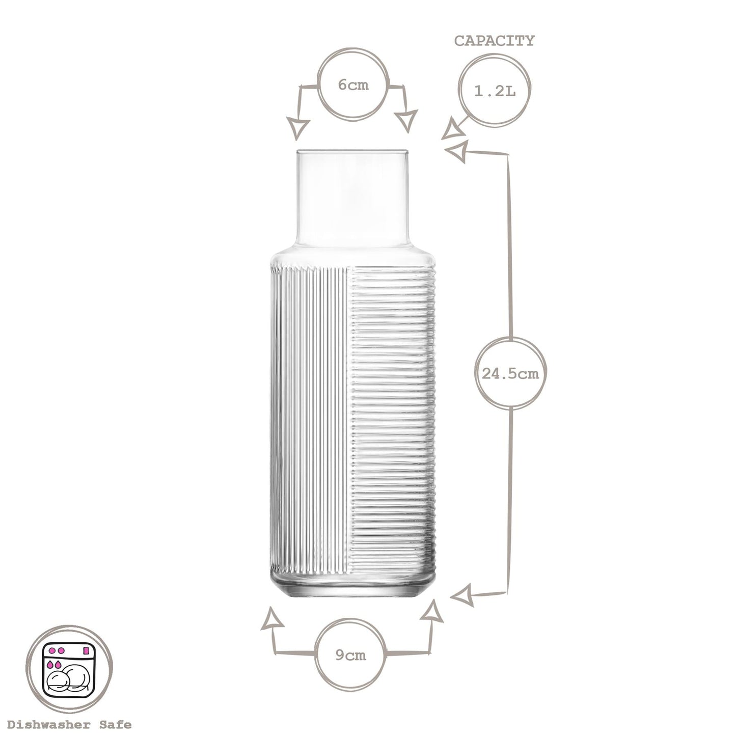 7pc 1.2L Helen Glass Carafe & Tumblers Set