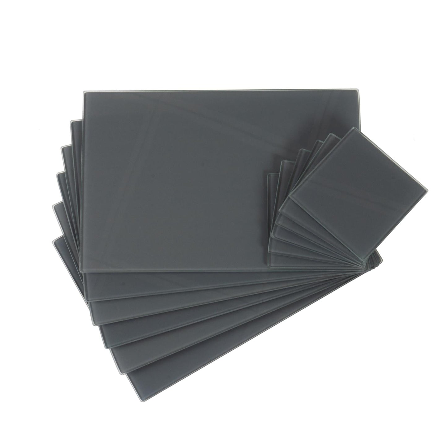 12pc 30cm x 20cm Glass Placemats & Coasters Set