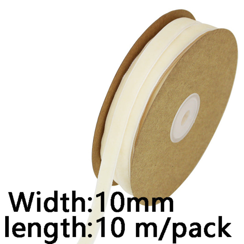 1cm Flocking Ribbon Velvet Band Single-sided Holiday Decoration