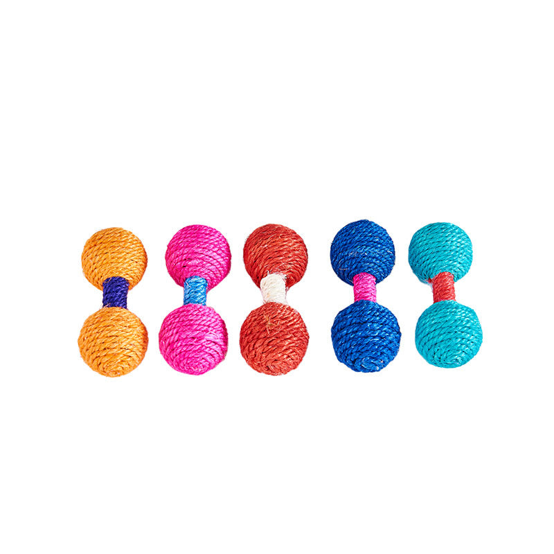 Cat Supplies Sisal Dumbbell Ball Toy Color Mini