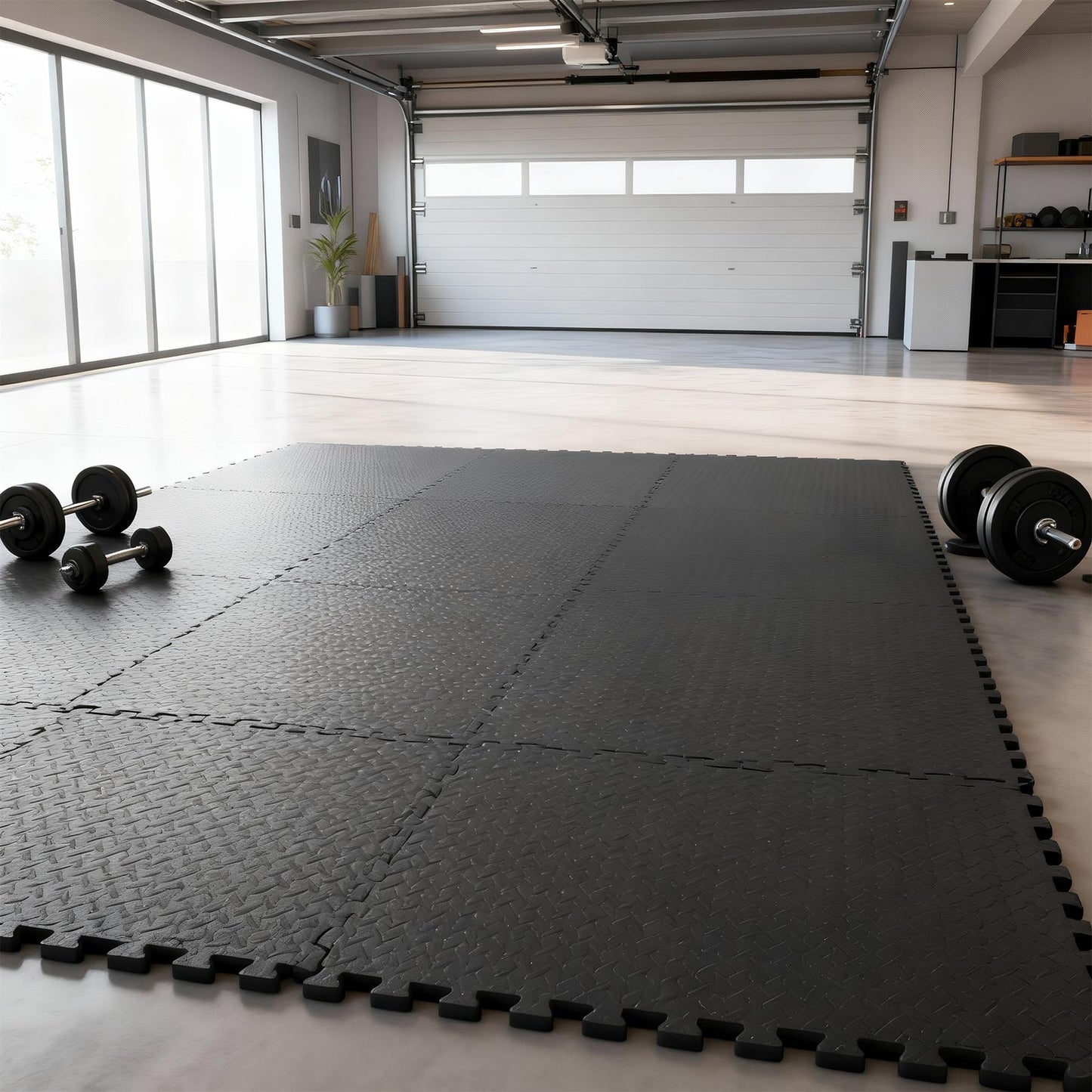 Thick Interlocking Gym Flooring Mats - 60 x 60cm - Pack of 4