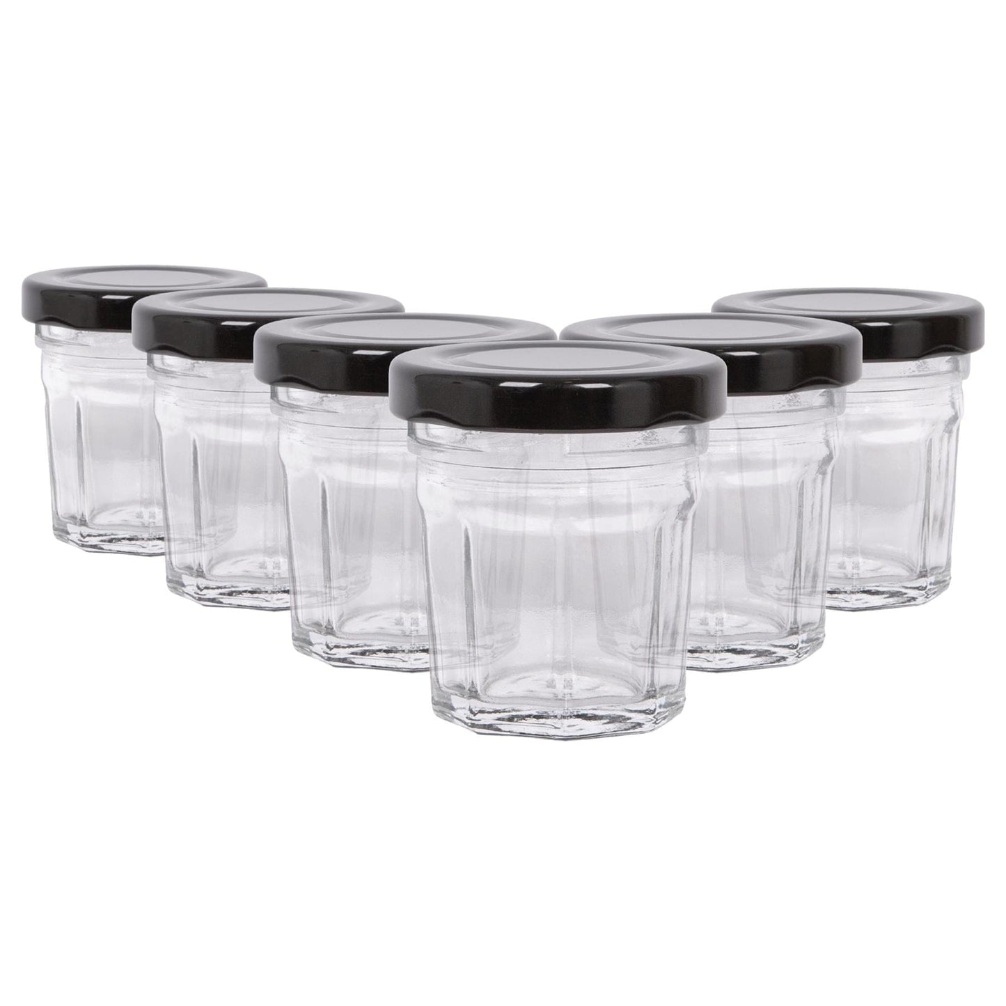 30ml Glass Jam Jars with Lids - Pack of 6