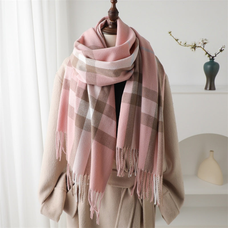 Luxury Cashmere-Like Plaid Warm Shawl | Unisex Winter Scarf
