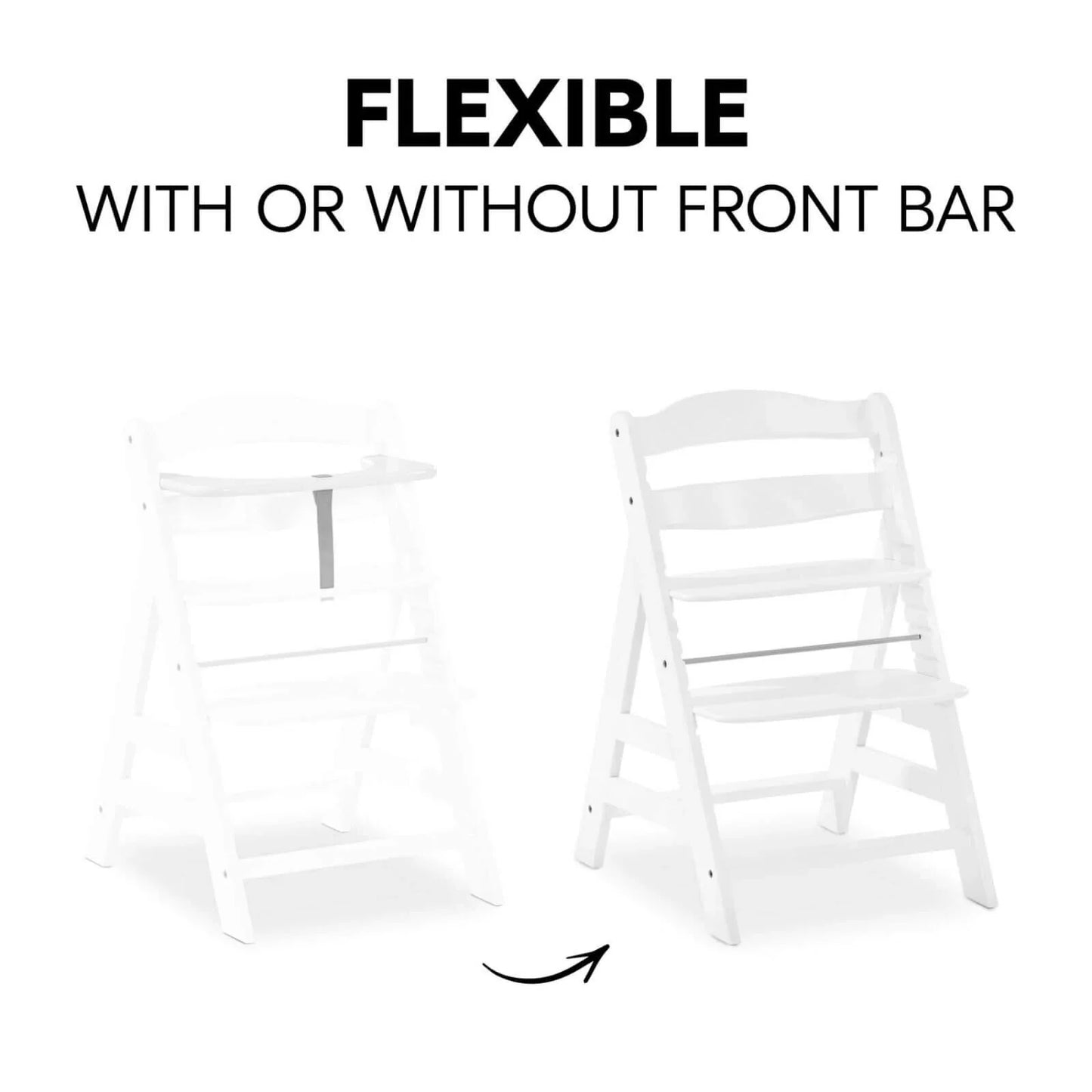 Hauck Alpha+ Wooden Highchair - White