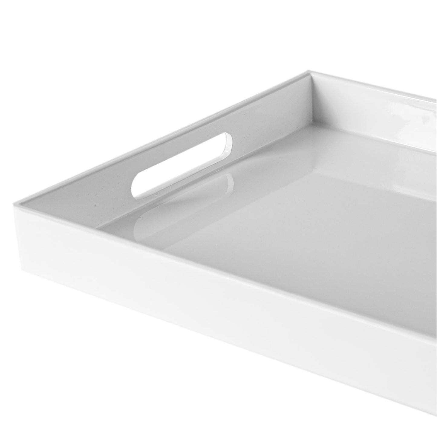 34.5cm x 25cm White Rectangle Lacquer Tray