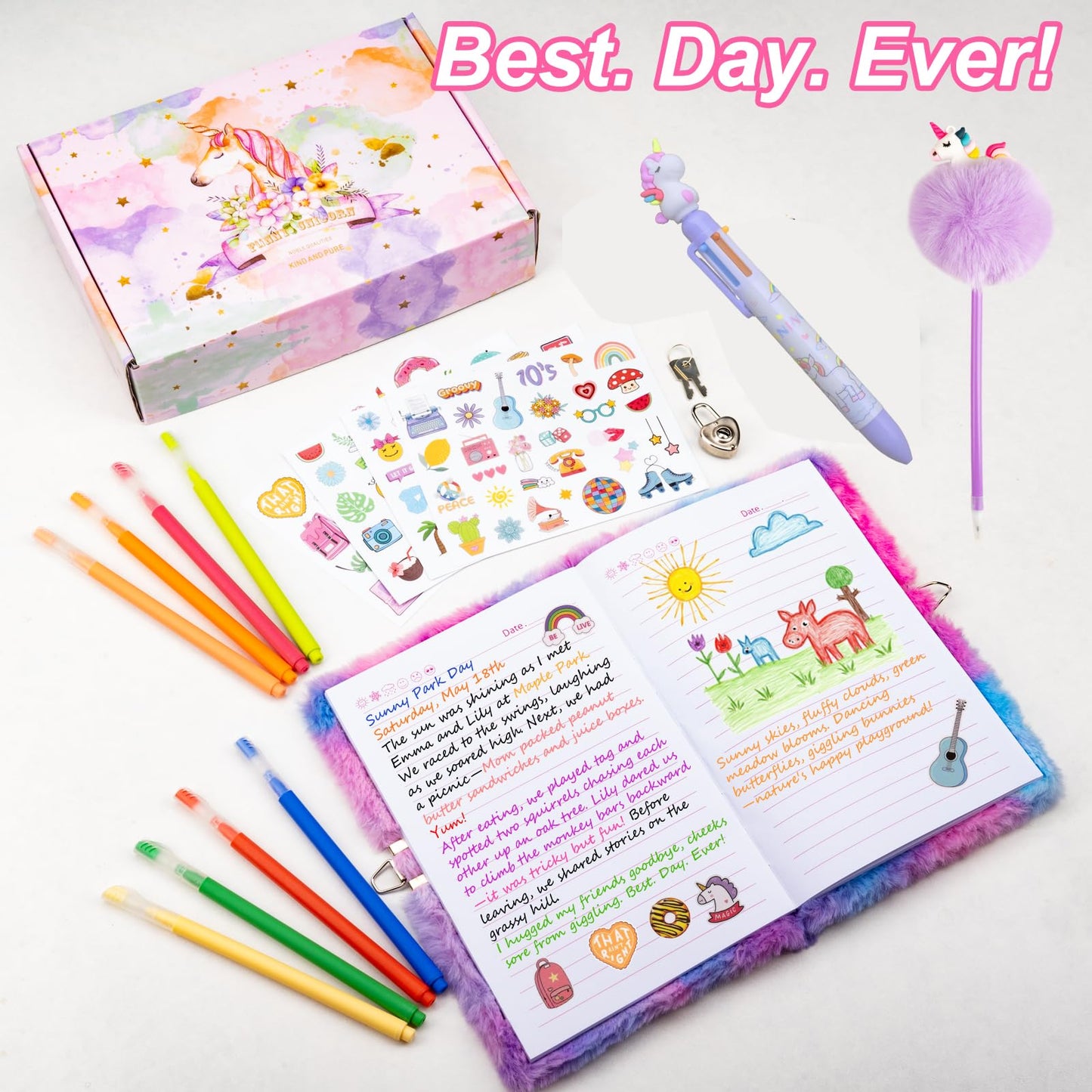 EABUY Girls Diary with Lock and Keys – Journal Kit for Writing & Drawing