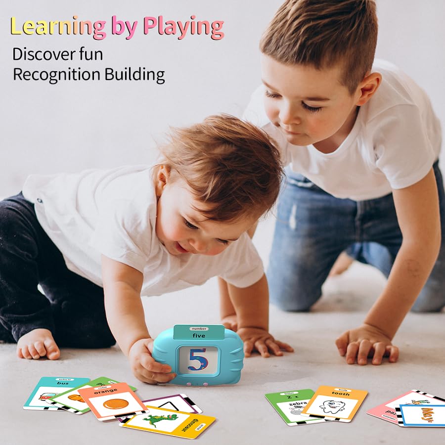Eaever 520 ABC Sight Words Talking Flash Cards – Interactive Reading for Kids 1-6, Blue