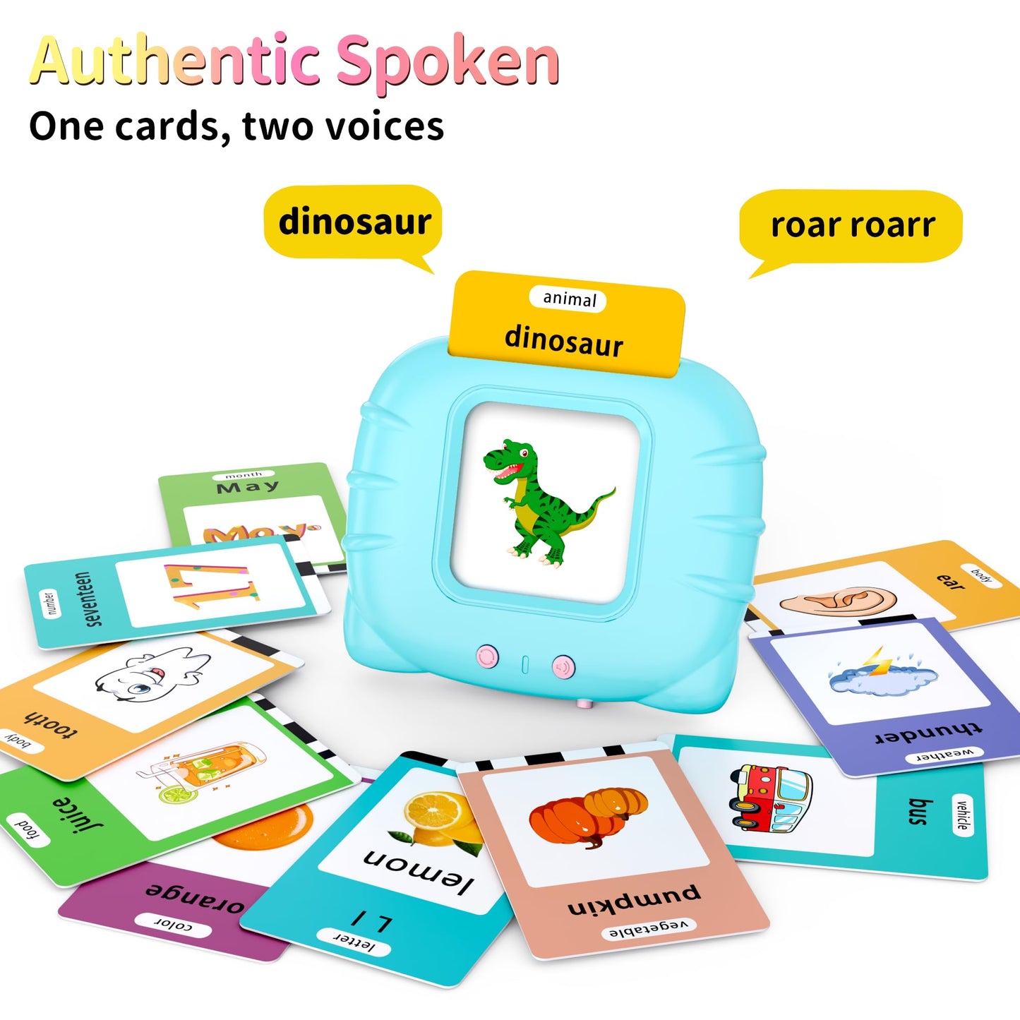 Eaever 520 ABC Sight Words Talking Flash Cards – Interactive Reading for Kids 1-6, Blue