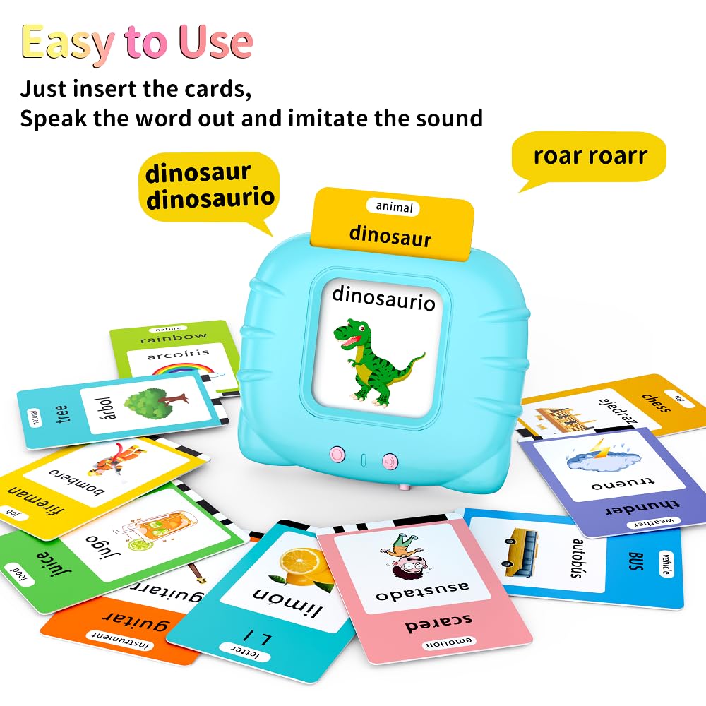 Eaever Bilingual Talking Flash Cards – 520 Spanish-English Sight Words for Kids 2-6