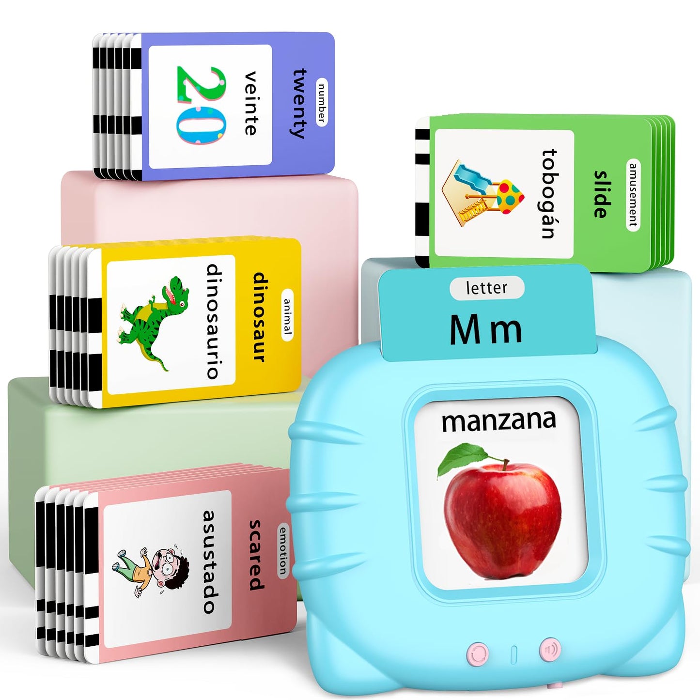 Eaever Bilingual Talking Flash Cards – 520 Spanish-English Sight Words for Kids 2-6