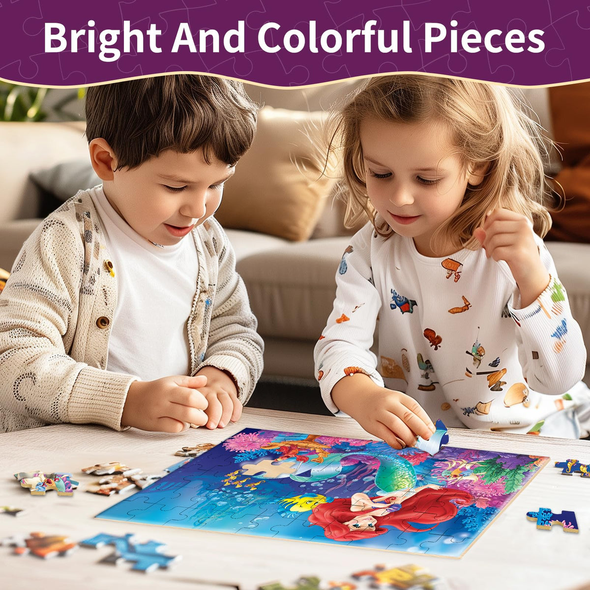 Eagarch Toddler Puzzle 60-Piece Jigsaw in Metal Box – Educational Learning Toy for Ages 3-8