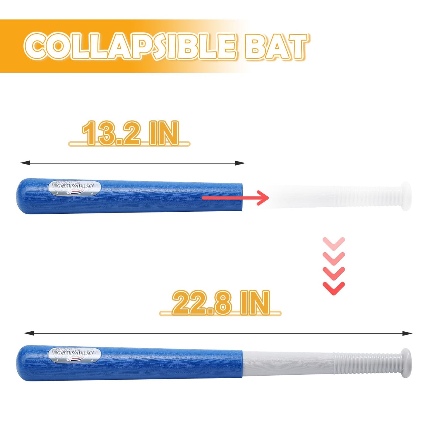 EagleStone Baseball Tee T-Ball Set for Kids 3-5 | 2-in-1 Pitching Machine & Adjustable Bat