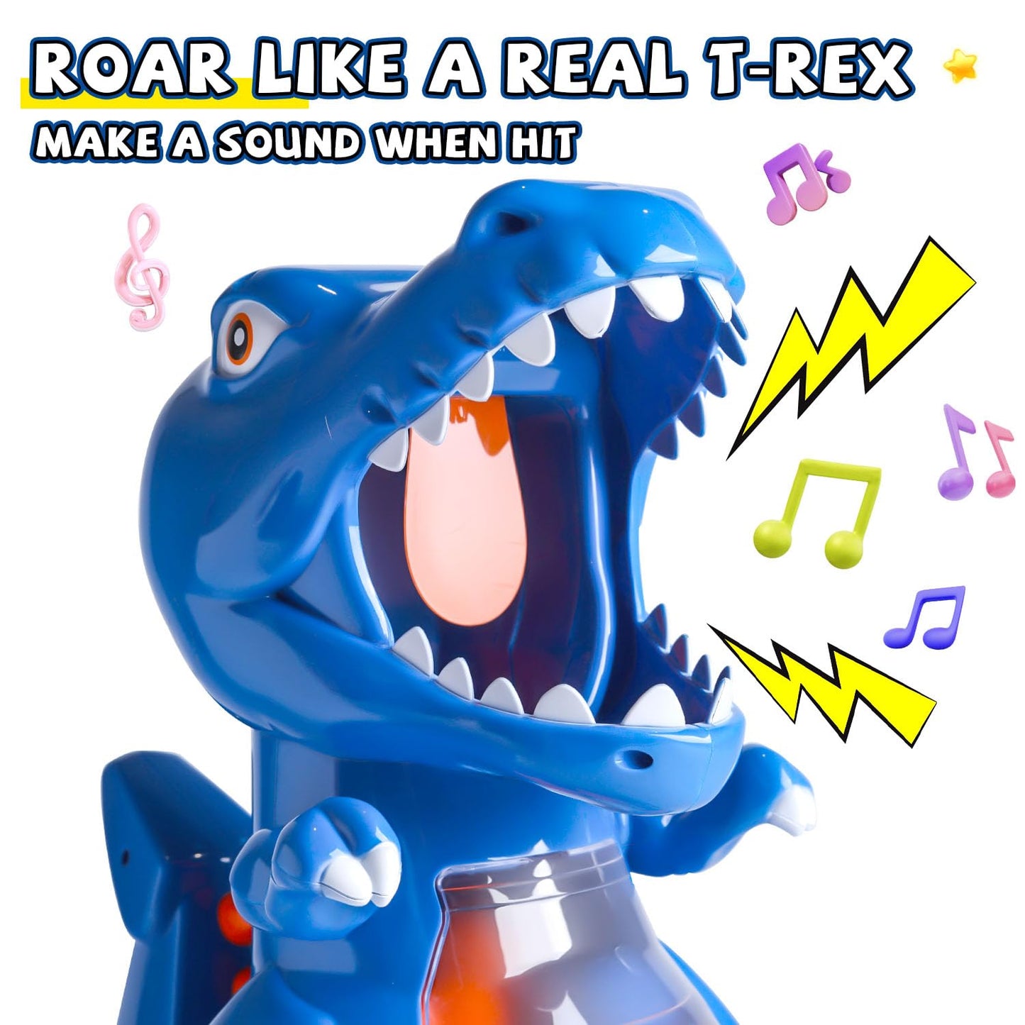 EagleStone T-Rex Dinosaur Shooting Toy – Safe Foam Ball Blaster for Kids 6-12