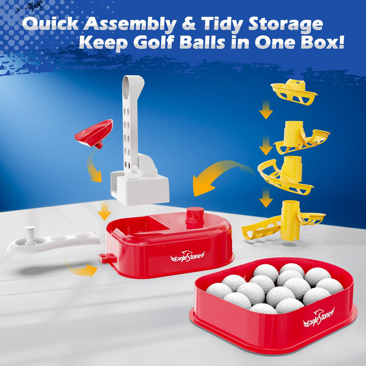 EagleStone Kids Golf Toy Set with Automatic Ball Dispenser – Indoor & Outdoor Play for Ages 3–7