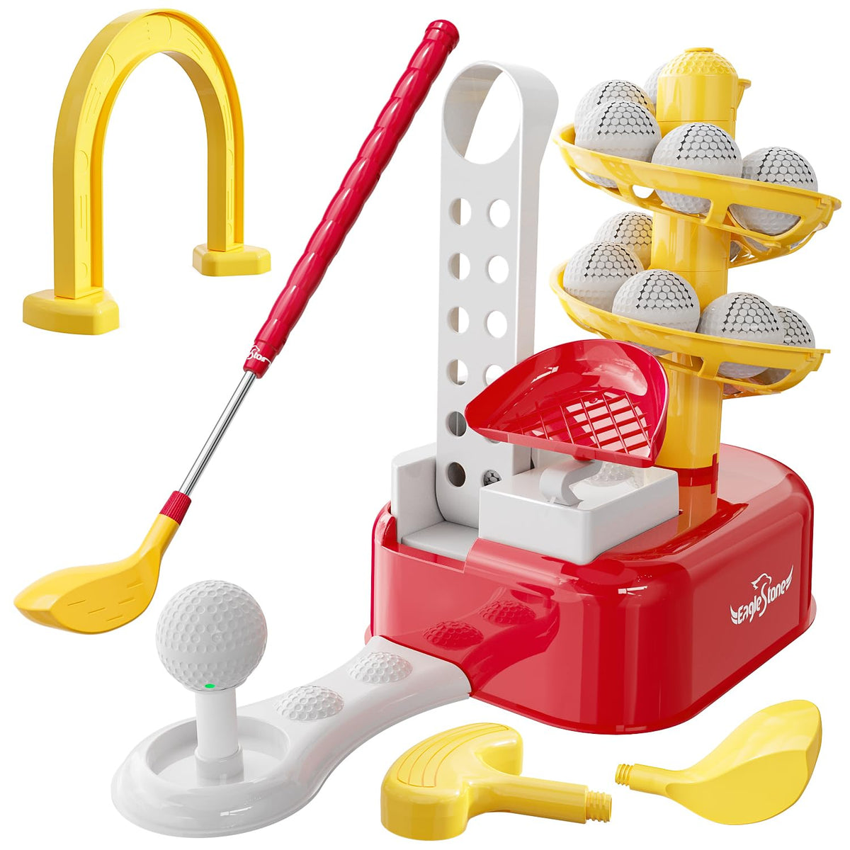 EagleStone Kids Golf Toy Set with Automatic Ball Dispenser – Indoor & Outdoor Play for Ages 3–7