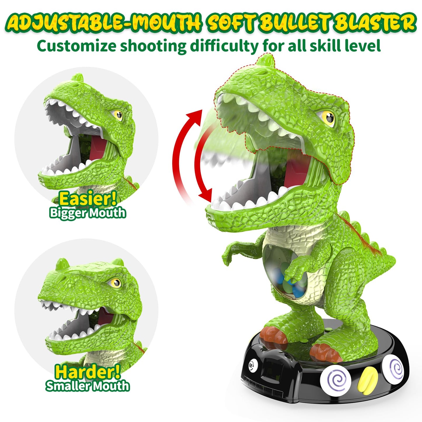 EagleStone Moving Dinosaur Shooting Toy – T-Rex Target Game with Mist Spray & LED Score