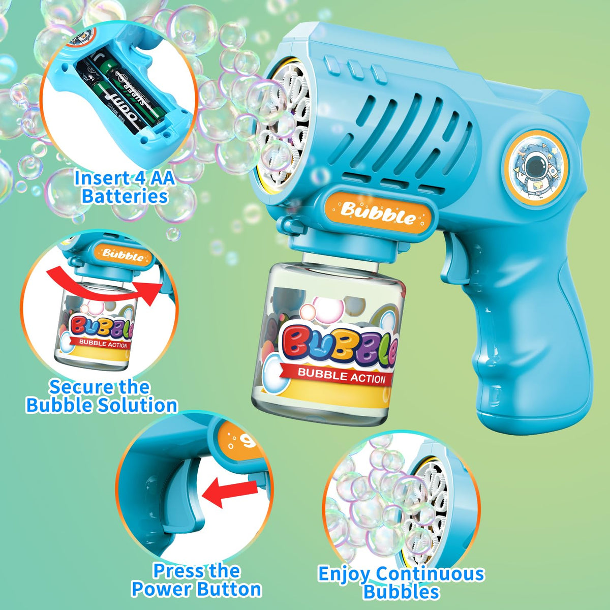 EagleStone Bubble Guns 2-Pack – Outdoor Toys for Kids Aged 3-8