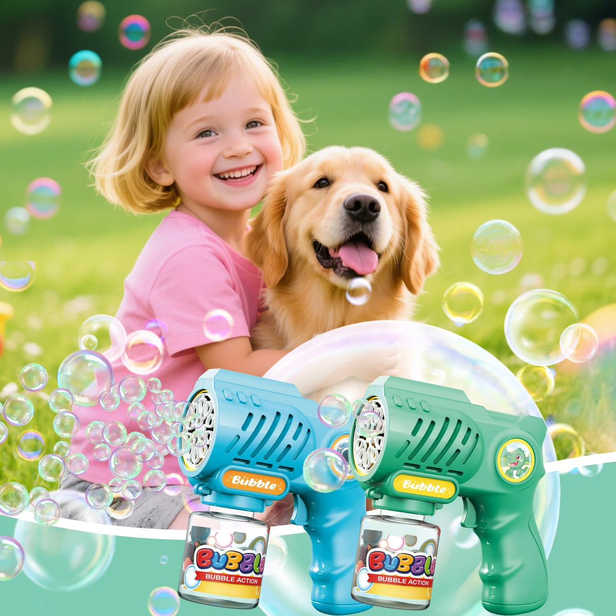 EagleStone Bubble Guns 2-Pack – Outdoor Toys for Kids Aged 3-8
