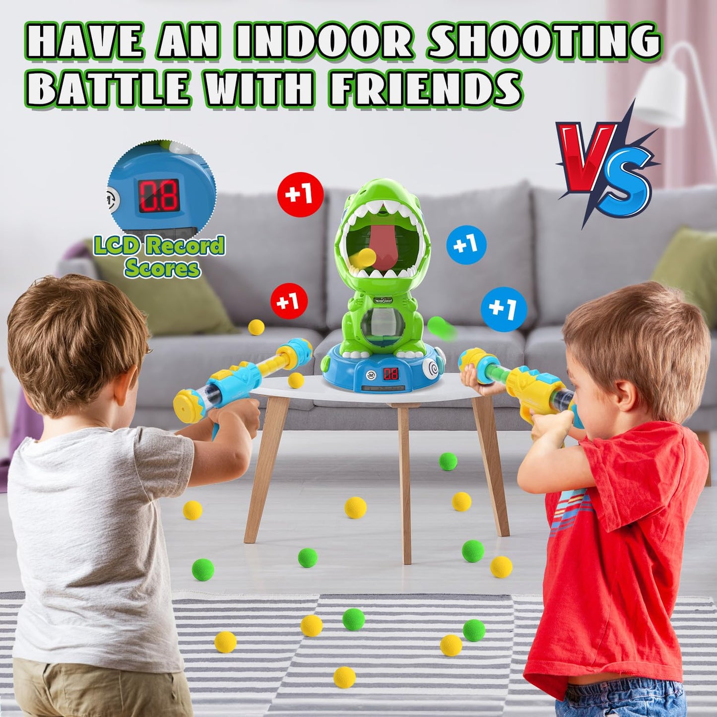 EagleStone Remote Control Movable Shooting Dinosaur Toy – 3-8 Year Olds, 2.4GHz RC, Auto Scoring & Smoke