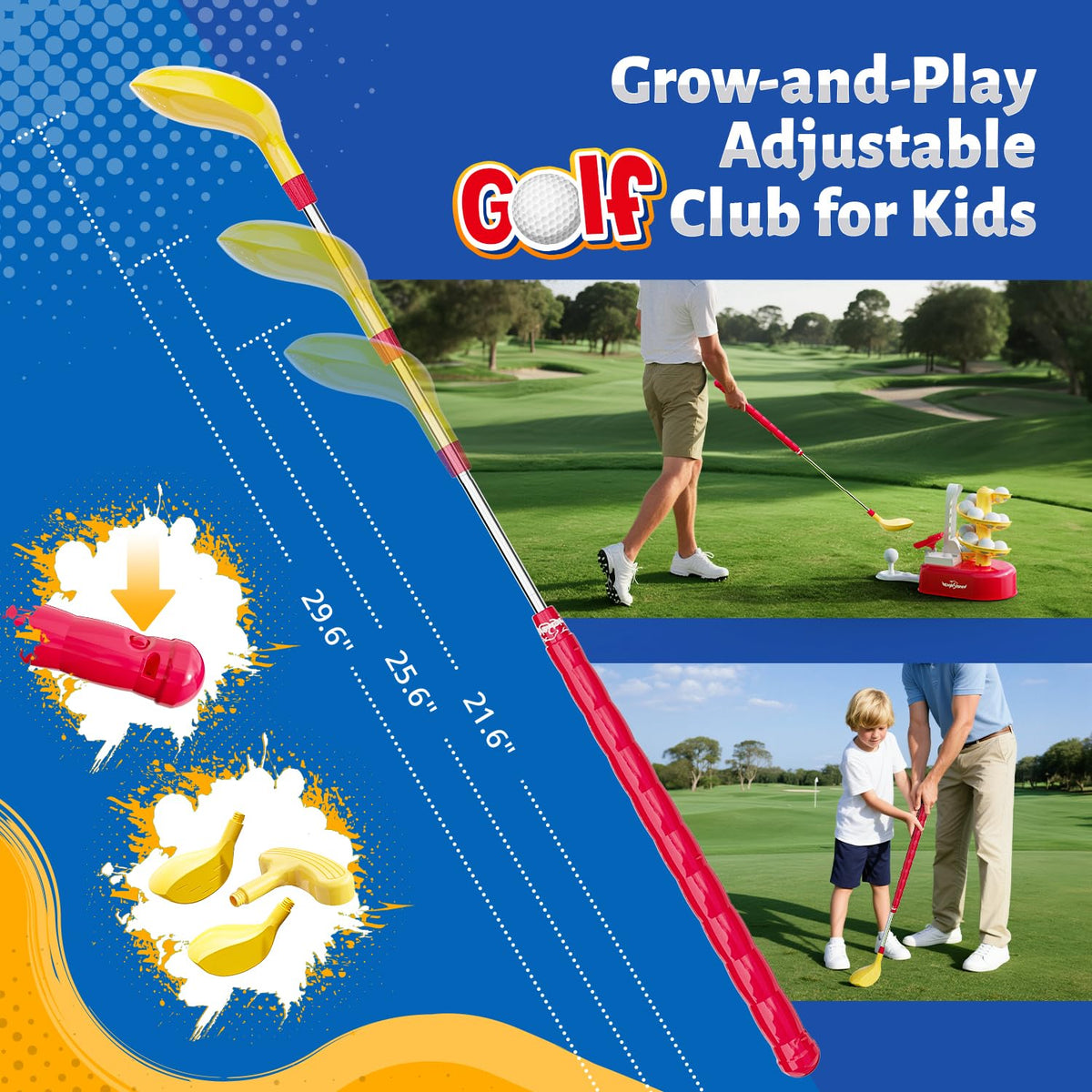 EagleStone Kids Golf Toy Set with Automatic Ball Dispenser – Indoor & Outdoor Play for Ages 3–7