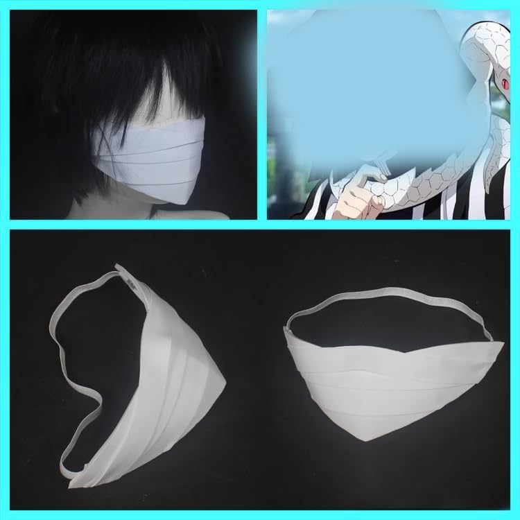Ealipoi Obanai Iguro Mask + Snake Prop Cosplay Set – White Obanai Iguro | 2PC