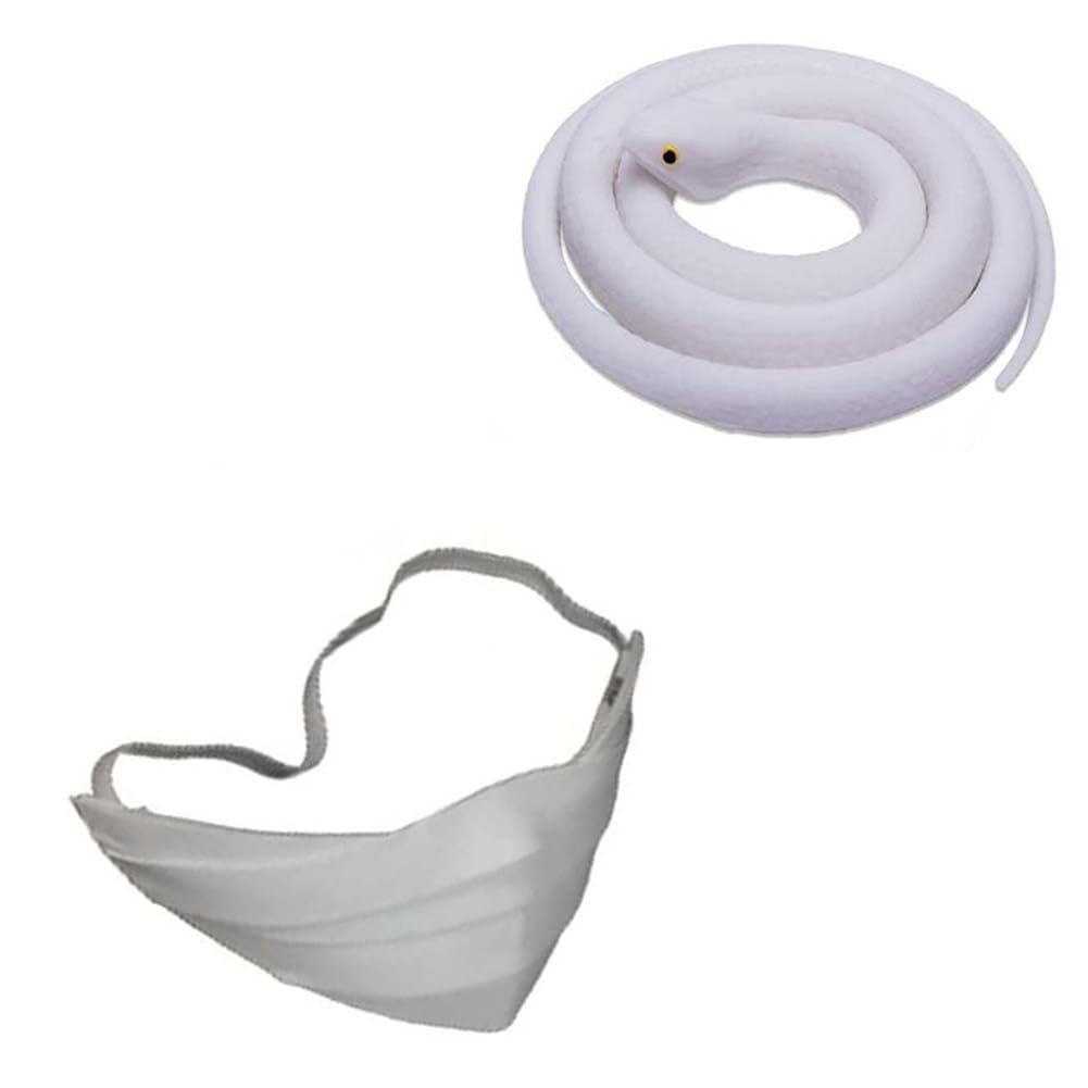 Ealipoi Obanai Iguro Mask + Snake Prop Cosplay Set – White Obanai Iguro | 2PC