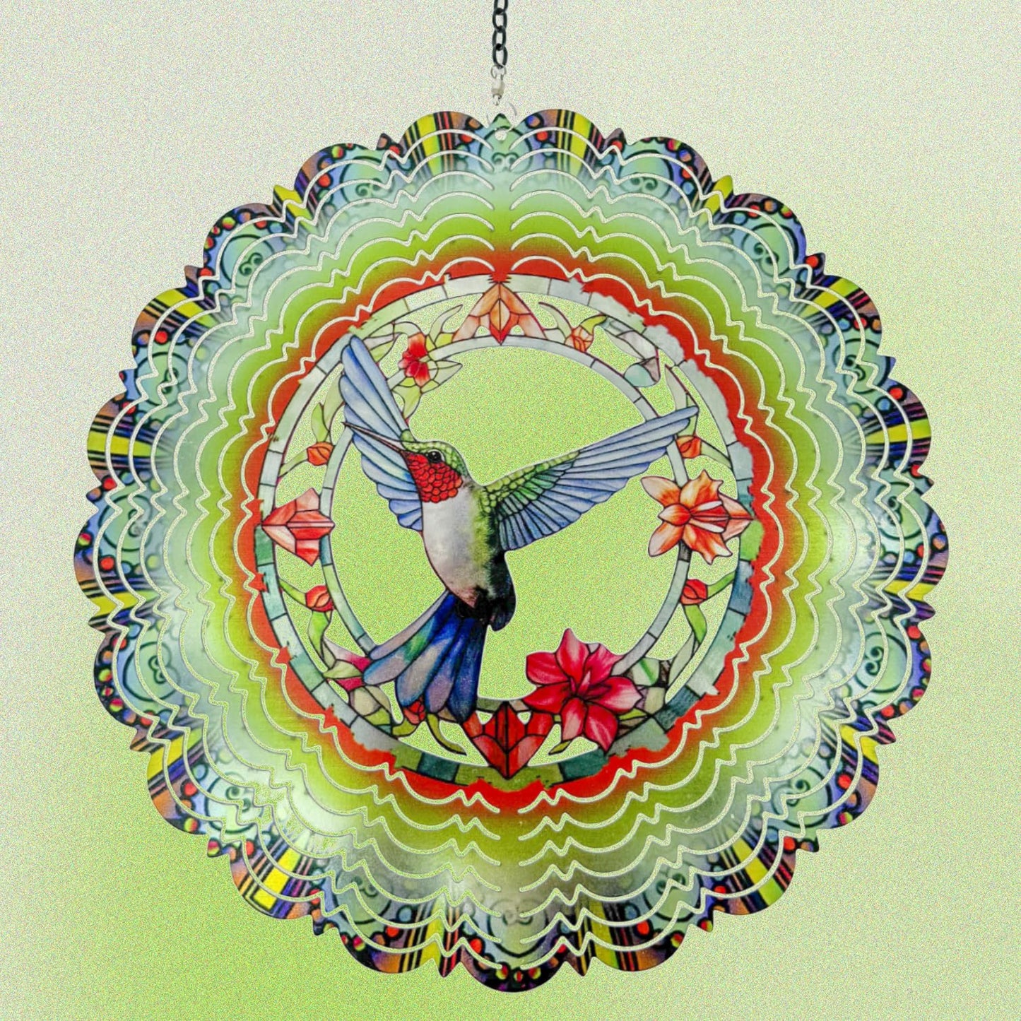 Eandisom Wind Spinners: 12-Inch Hummingbird Outdoor 3D Garden Decoration