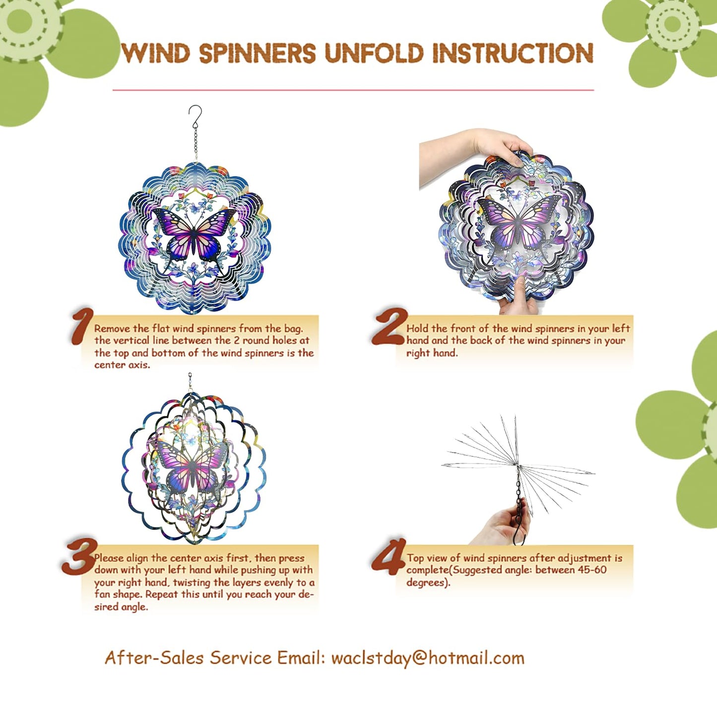 Eandisom Wind Spinners: 12-Inch Hummingbird Outdoor 3D Garden Decoration