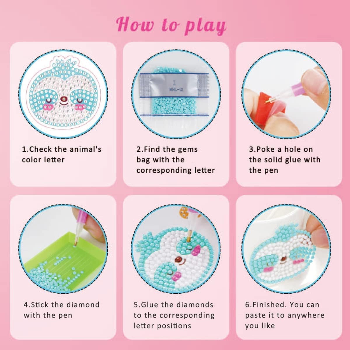 EAPHANT Diamond Art Kits for Kids – 44 Designs Diamond Stickers & Painting Kits (Ages 4–12)