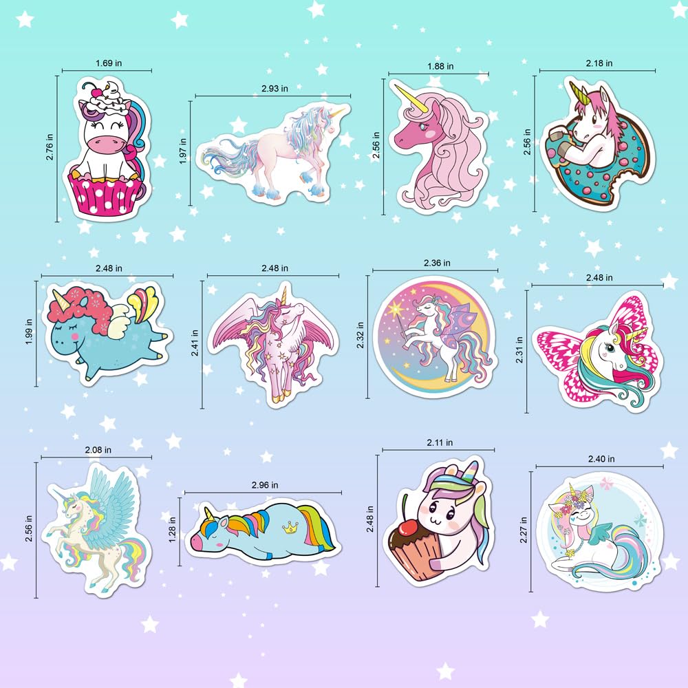 EAPHANT Unicorns Stickers – 100 Pcs Waterproof Vinyl for Water Bottles