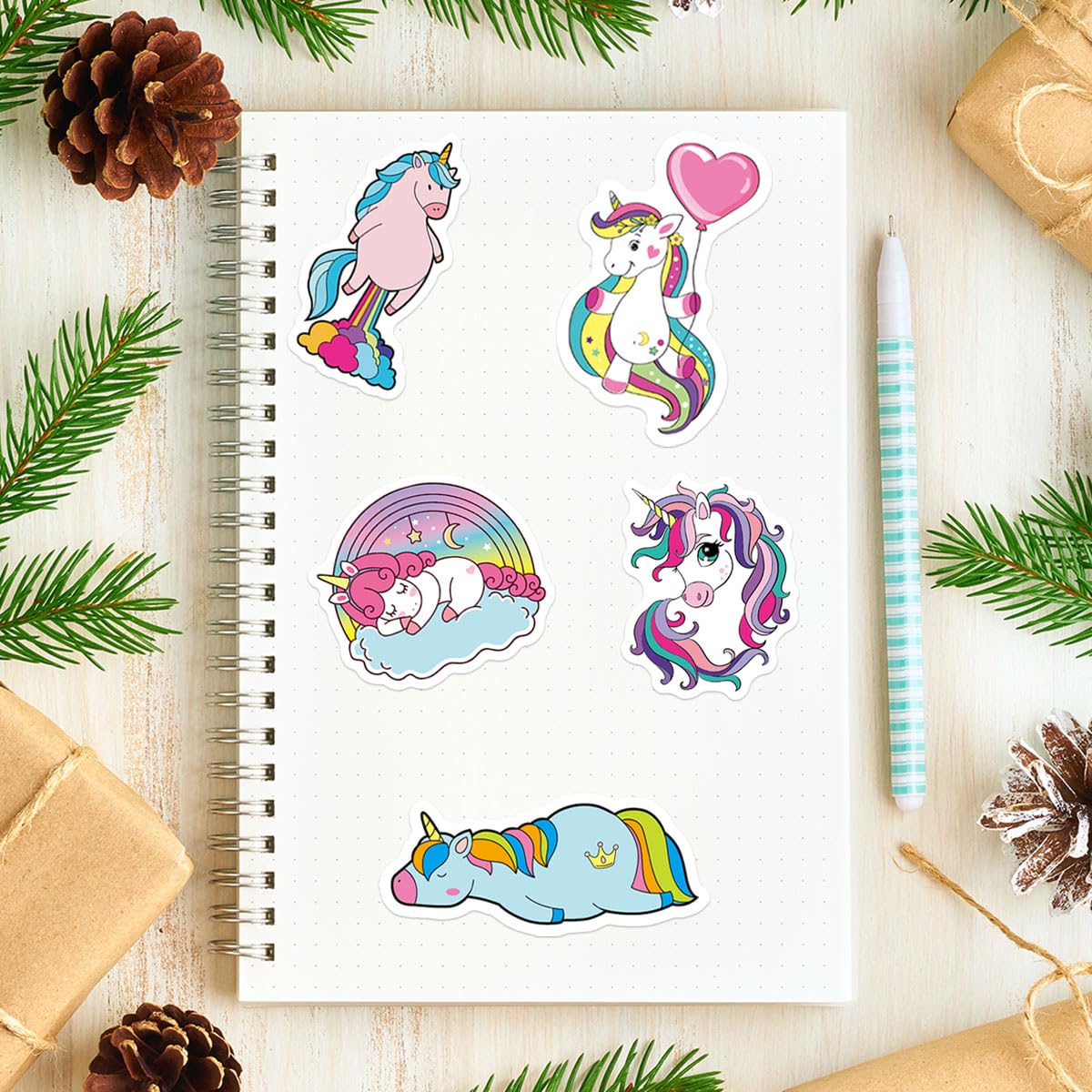 EAPHANT Unicorns Stickers – 100 Pcs Waterproof Vinyl for Water Bottles