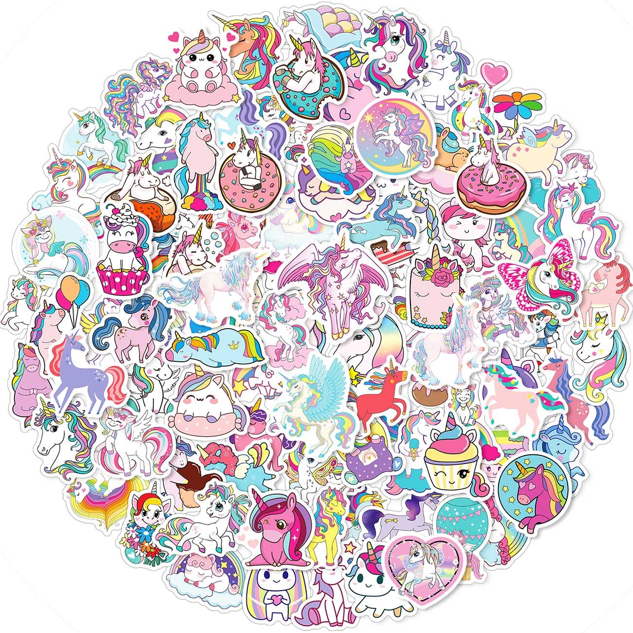 EAPHANT Unicorns Stickers – 100 Pcs Waterproof Vinyl for Water Bottles