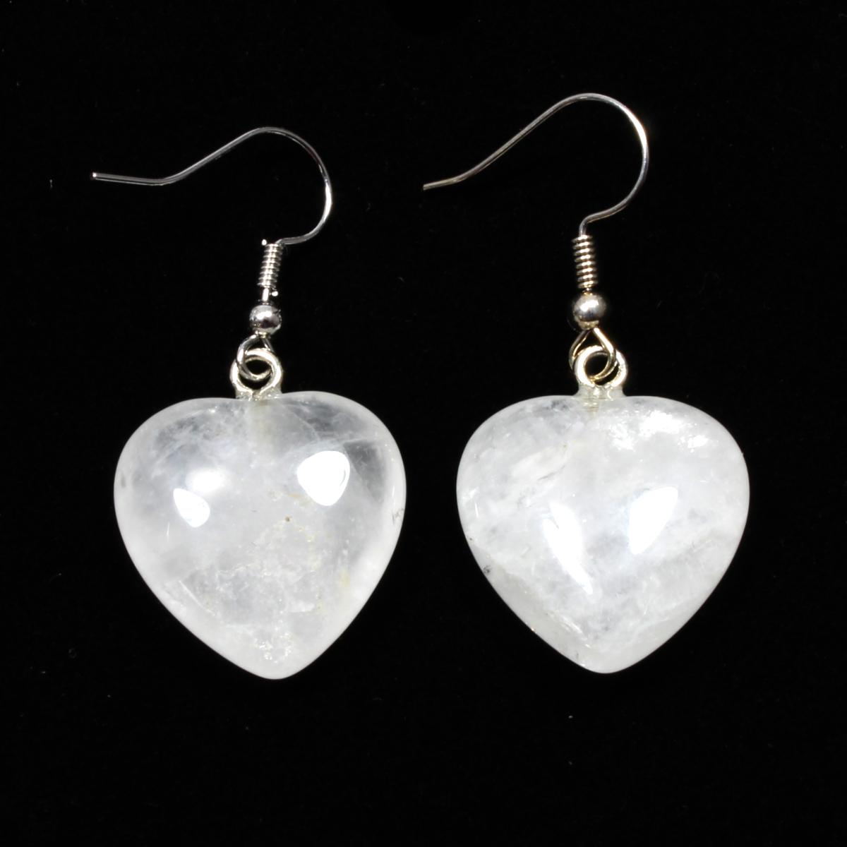 Snow Quartz Heart Earrings