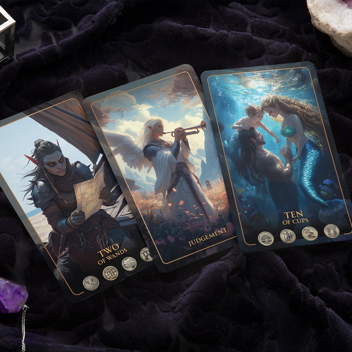Earth Moon Magick Tarot of Sacred Kingdoms Talisman Edition – 78-Card Deck with Guidebook for Beginners
