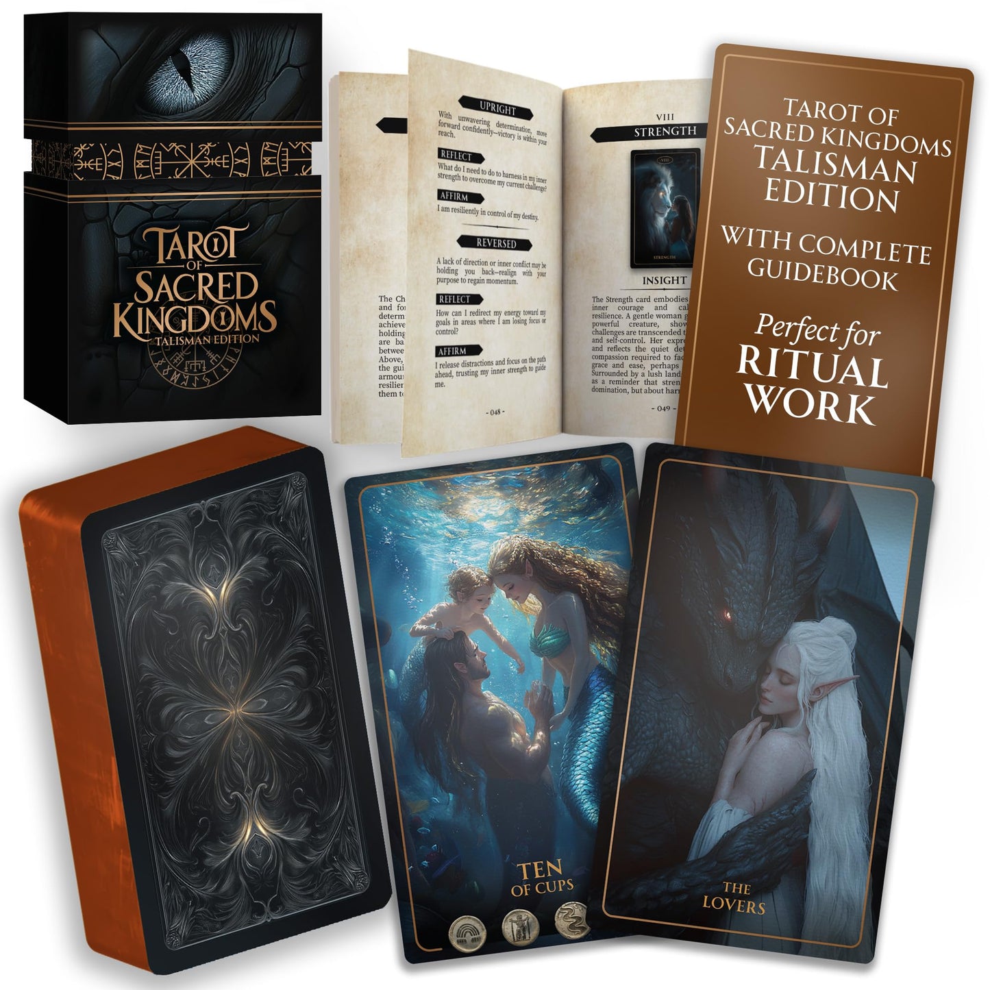 Earth Moon Magick Tarot of Sacred Kingdoms Talisman Edition – 78-Card Deck with Guidebook for Beginners