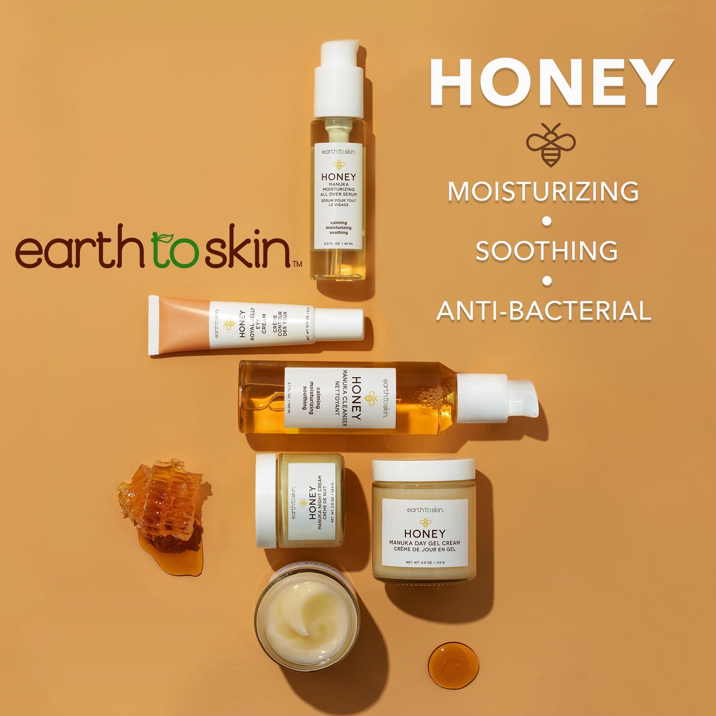 Earth To Skin Honey Manuka Calming Night Cream – Nourishing Moisturizer, 2 oz