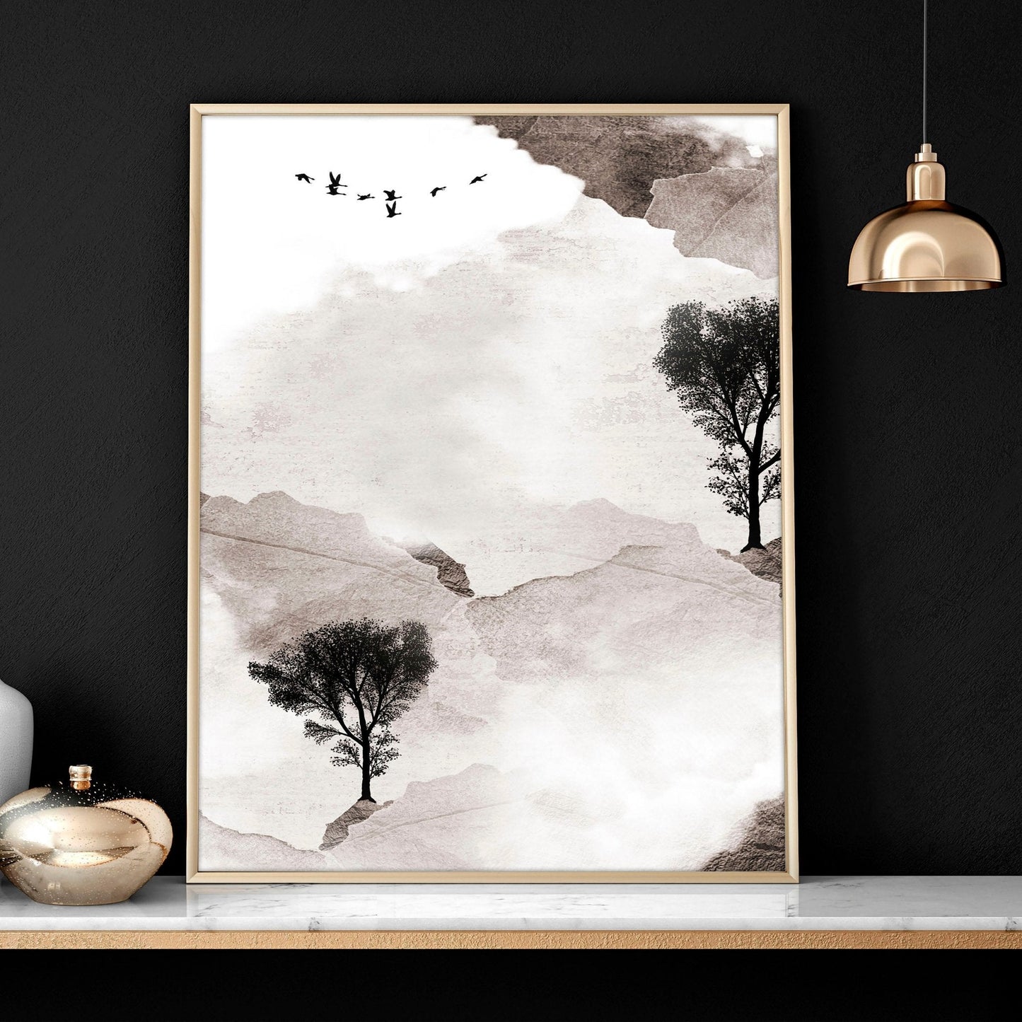 Living room pictures for the walls | set of 3 art prints