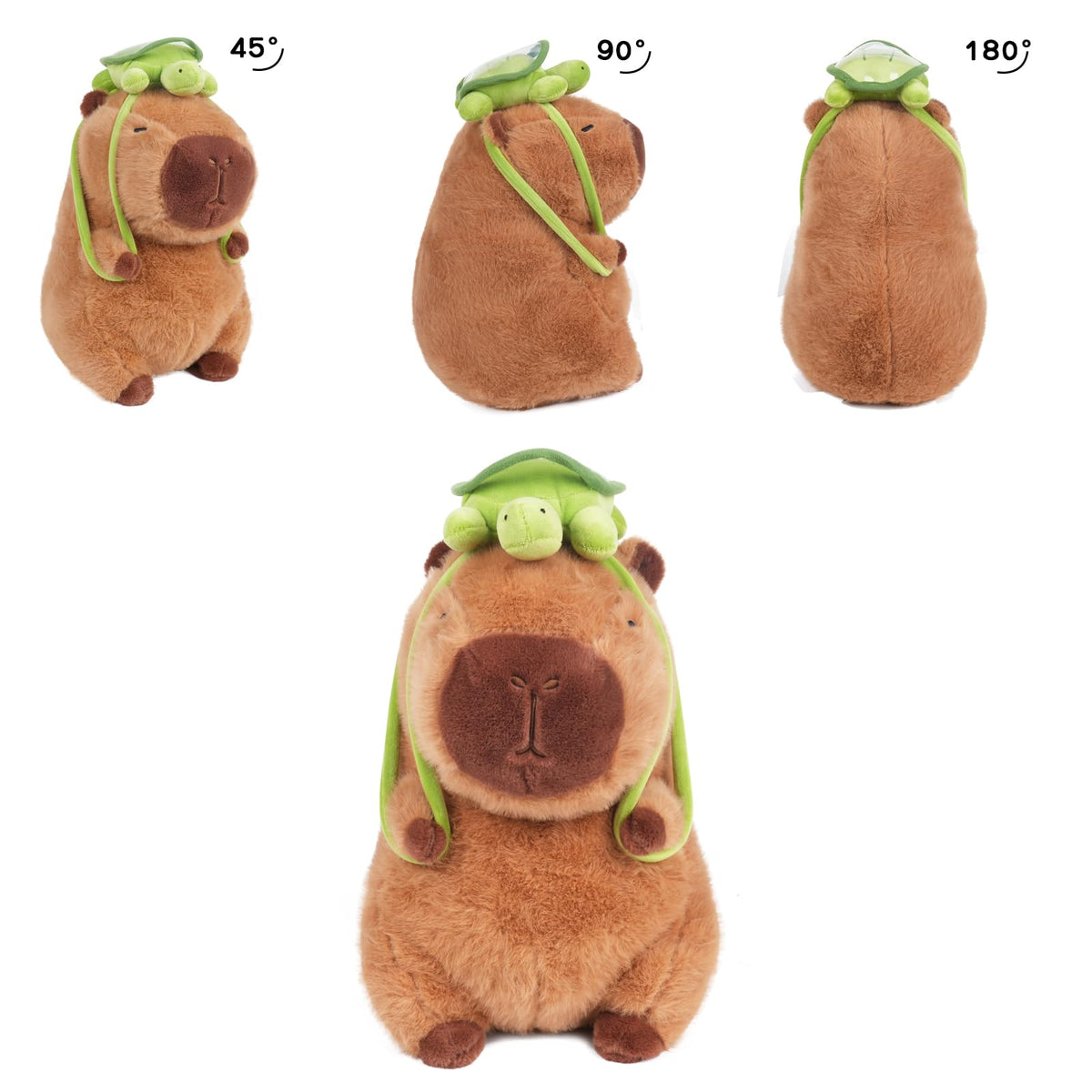 EASELR EASYLR 12-Inch Cute Capybara Plush with Turtle Backpack | Soft Plush Toy & Pillow for Kids