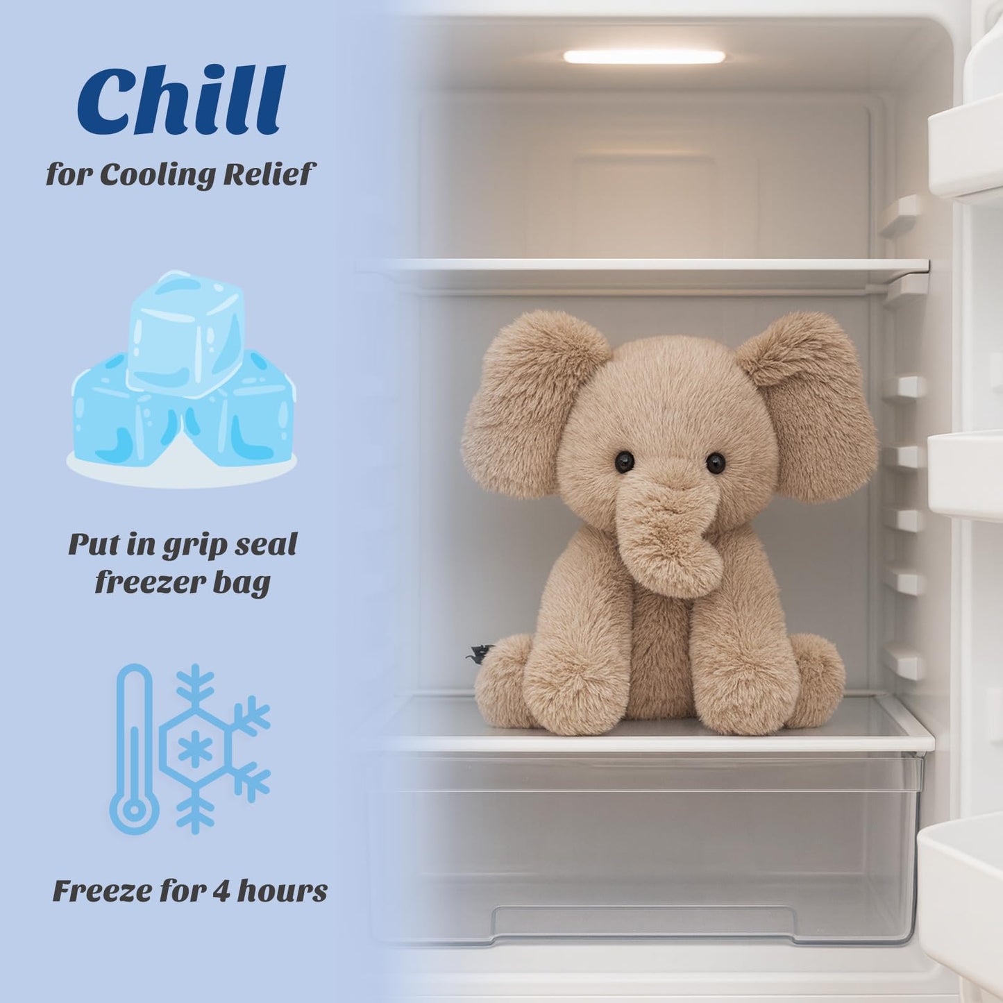 Easfan Microwavable Weighted Elephant Plush – Warmth, Comfort & Lavender Scent (12.5in)