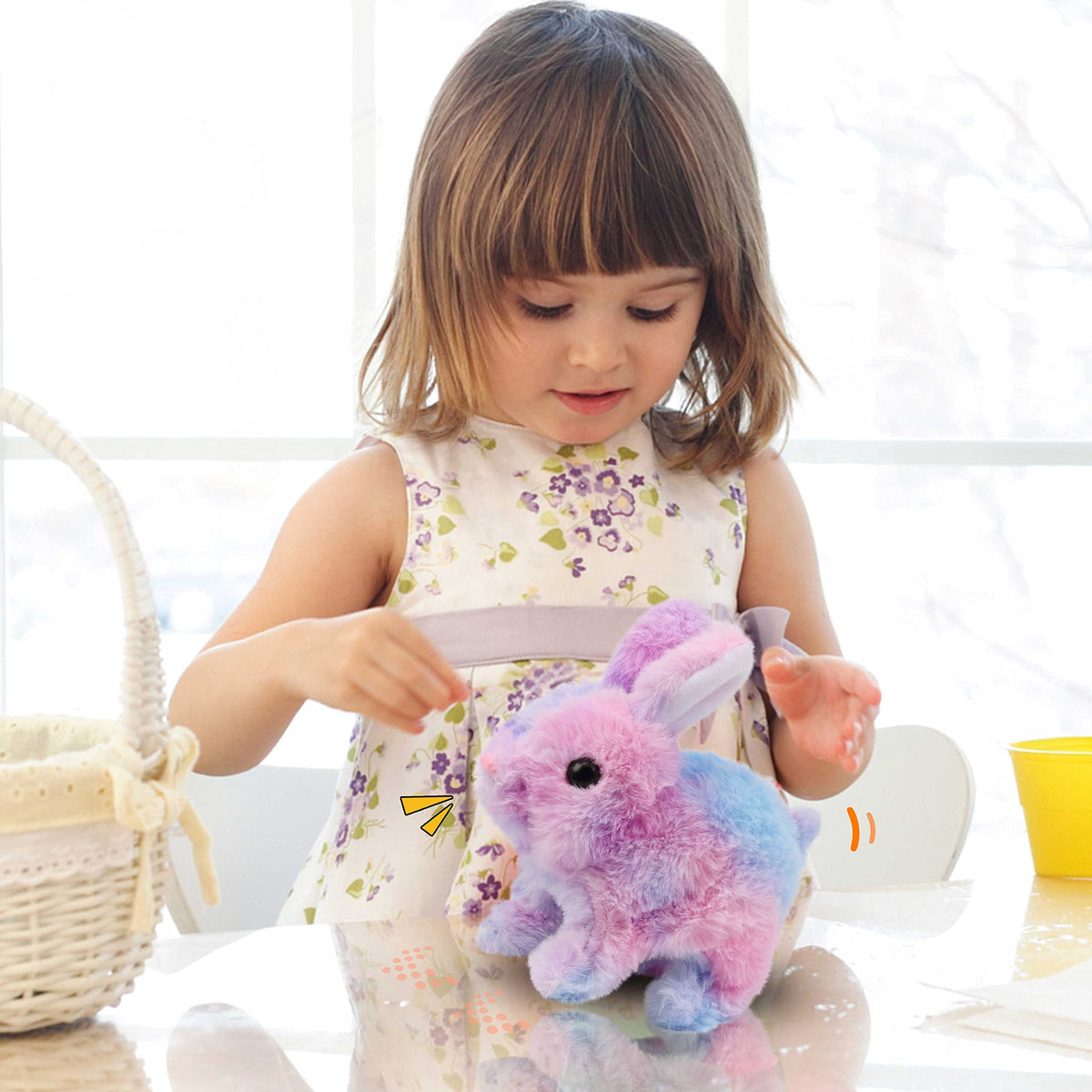 Easfan Easter Rabbit Pink Plush — Interactive Jumping, Talking Toy for Toddlers