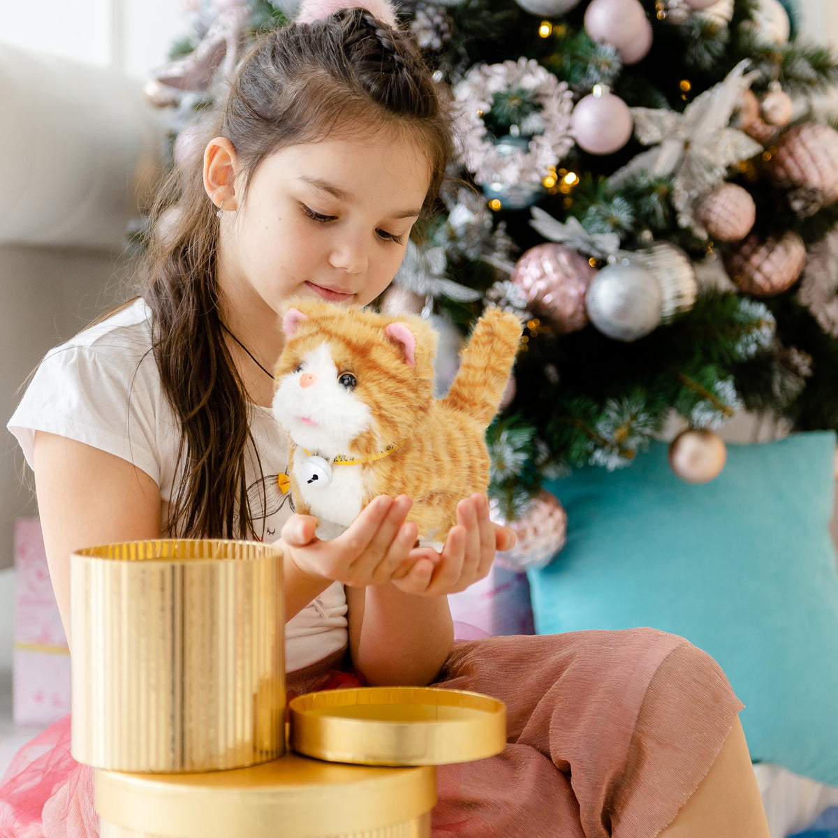 Easfan Walking Plush Kitty Toy – Interactive Singing, Walking & Repeating Plush